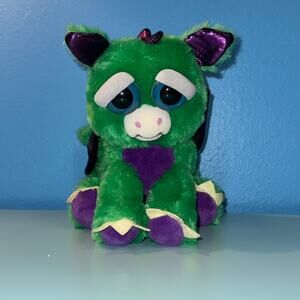 Feisty Pets Ferdinand Flamefart Dragon Plush Green Purple Funny Squeeze Toy